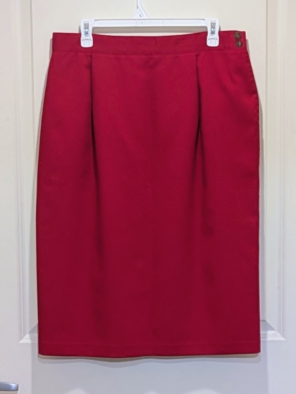 EUC Vintage Koret 18 Bright Red Fully Lined Stretch Waist Pencil Skirt